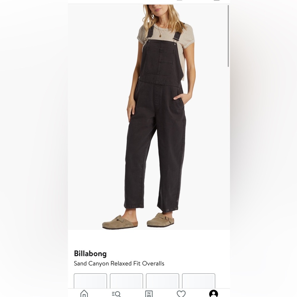 Billabong Dark Charcoal Cotton Overalls